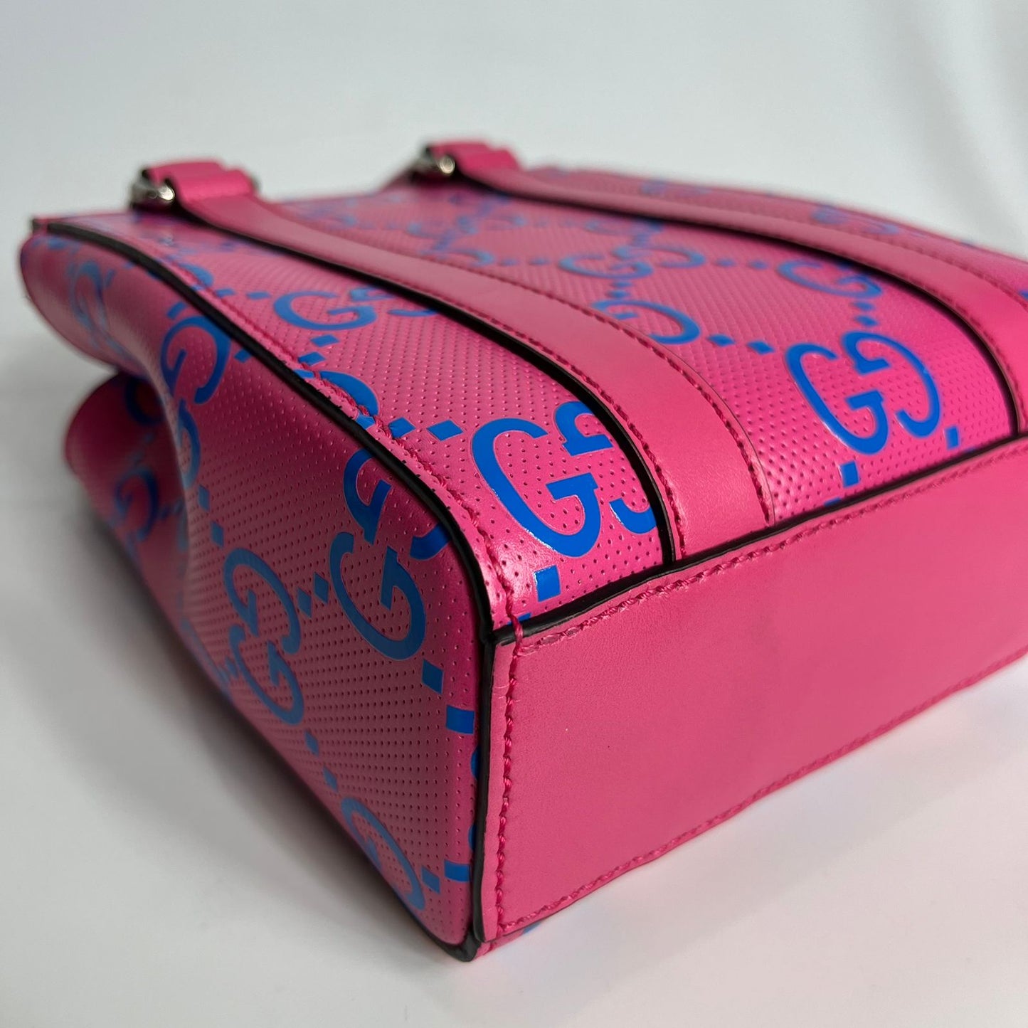 Gucci GG Tennis Embossed Fuchsia Pink Perforated