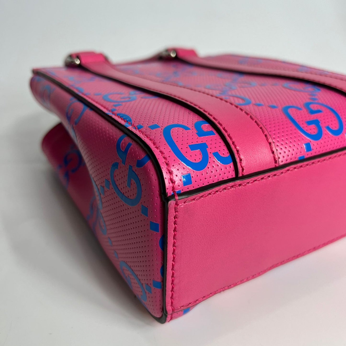 Gucci GG Tennis Embossed Fuchsia Pink Perforated