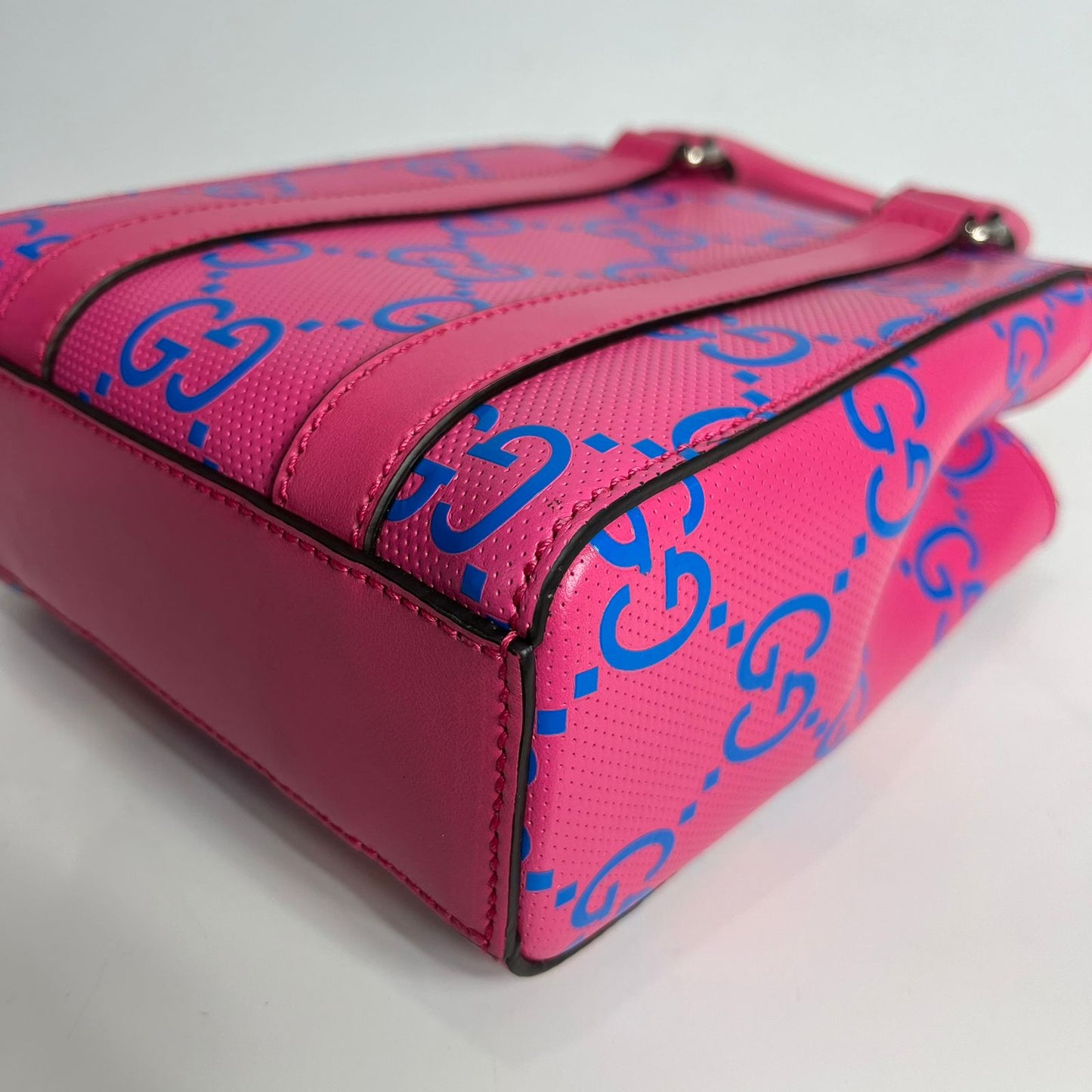 Gucci GG Tennis Embossed Fuchsia Pink Perforated