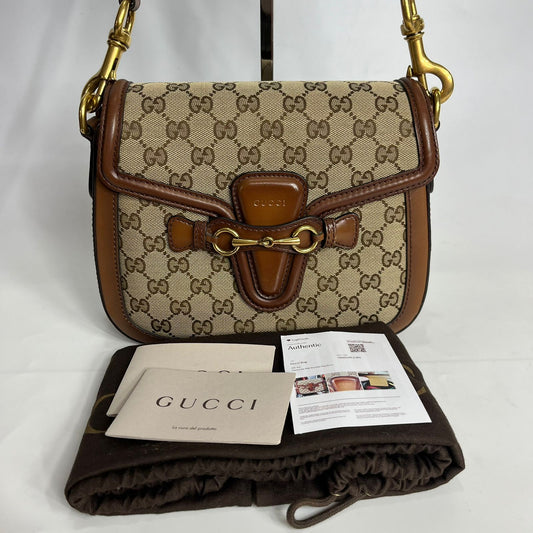 Gucci Lady Web Shoulder Bag Brown
