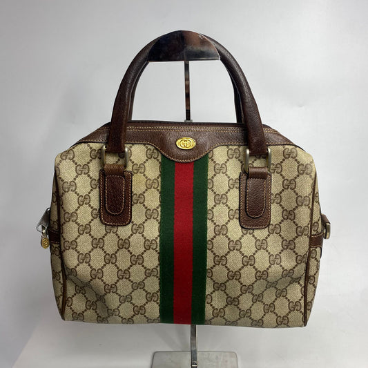 Gucci GG Supreme Monogram Web Boston Bag