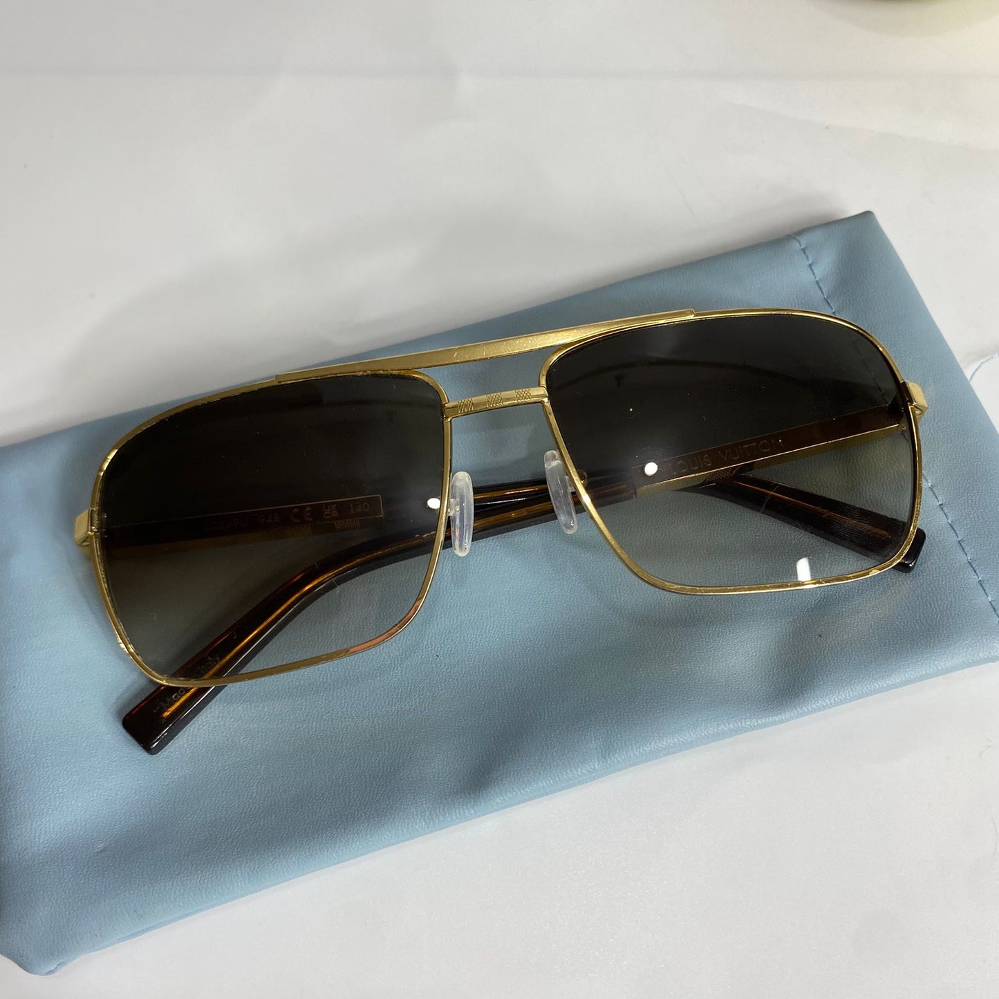 Louis Vuitton Attitude Square Aviator Sunglasses Gold
