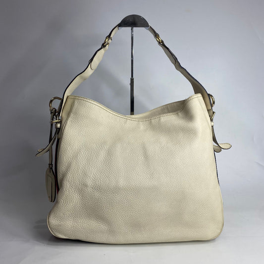 Gucci Web Heritage Hobo Shoulder Bag Off-White