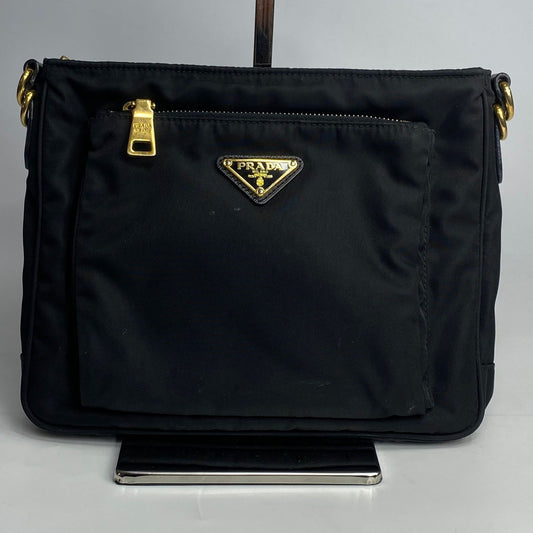 Prada Nylon Crossbody Bag In Black