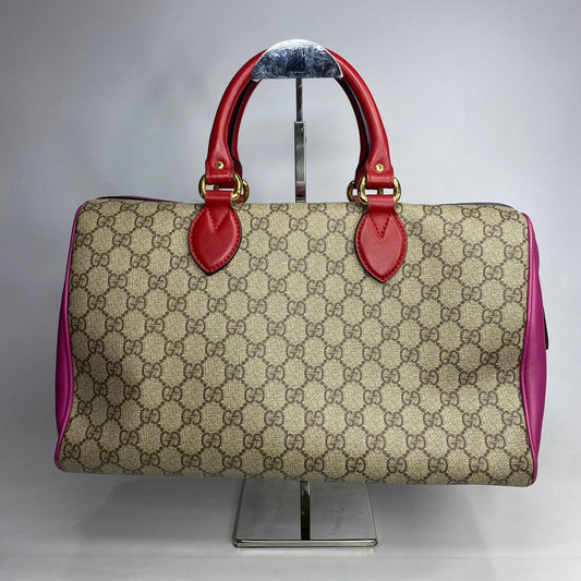 Gucci GG Supreme Boston bag in beige Pink and Red