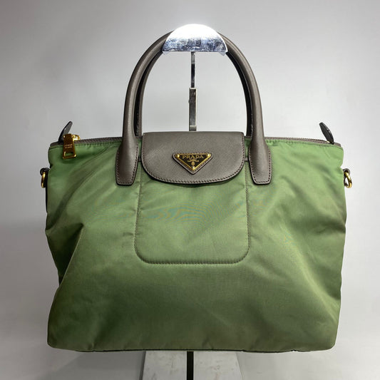 Prada Tessuto Nylon Tote Green