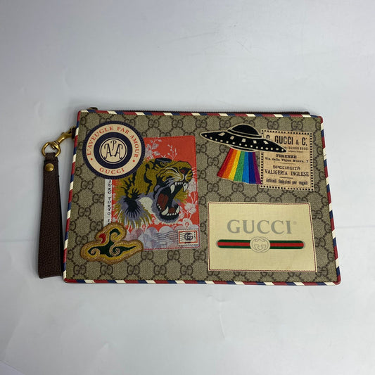 Gucci Courrier GG Supreme Clutch Various Patches