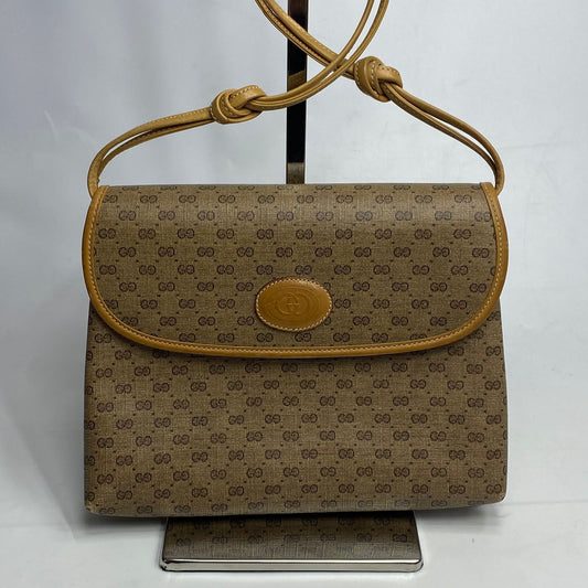 Gucci Vintage Crossbody Bag Signature GG Mono Canvas Tan