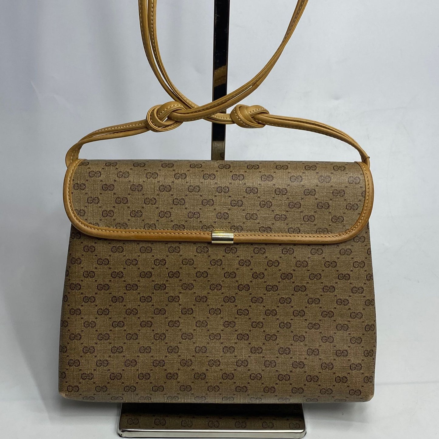 Gucci Vintage Crossbody Bag Signature GG Mono Canvas Tan