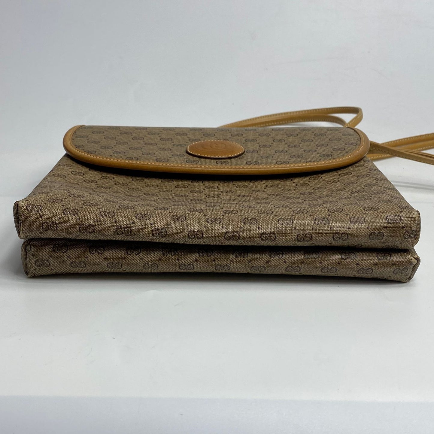 Gucci Vintage Crossbody Bag Signature GG Mono Canvas Tan