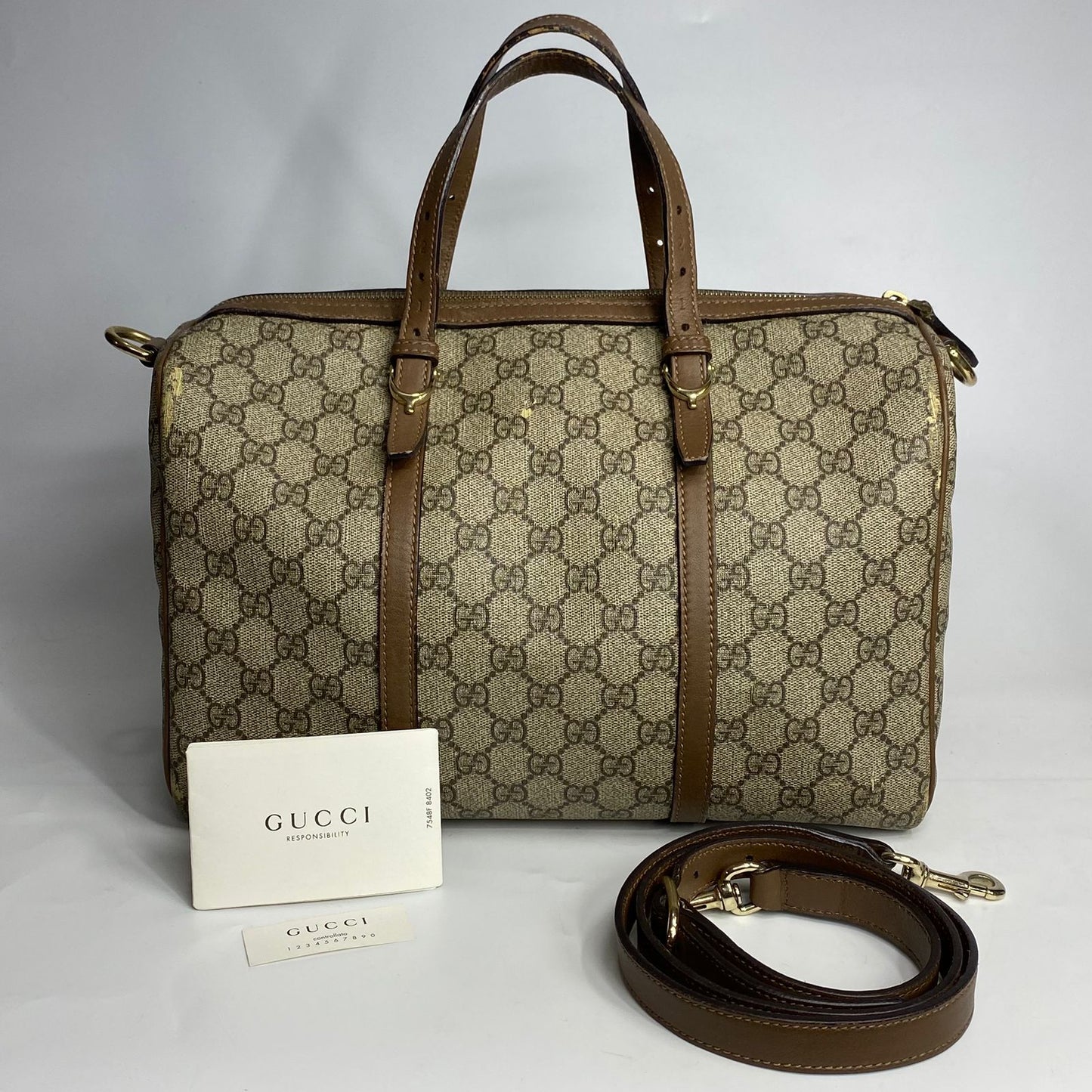 Gucci Boston 2 Way Bag Light Brown Trims