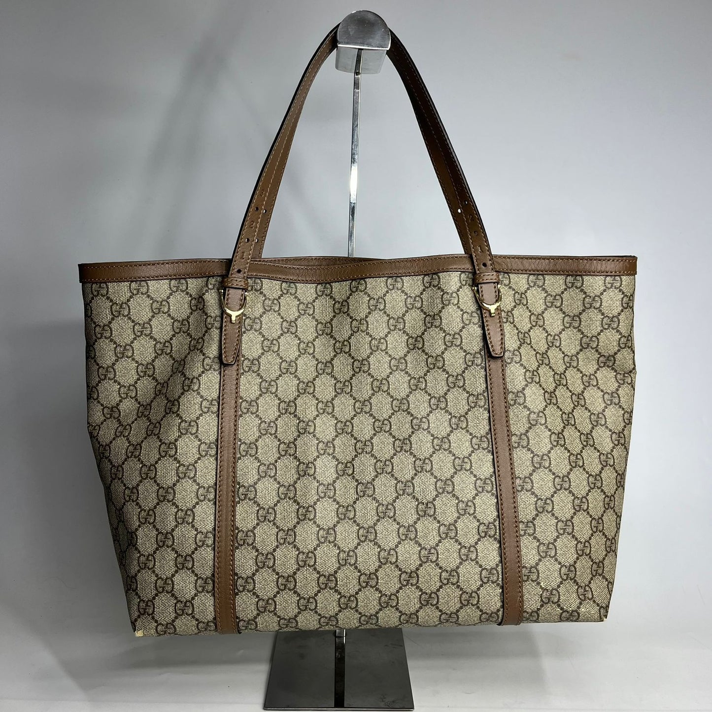Gucci Supreme Tote Bag Brown Trims