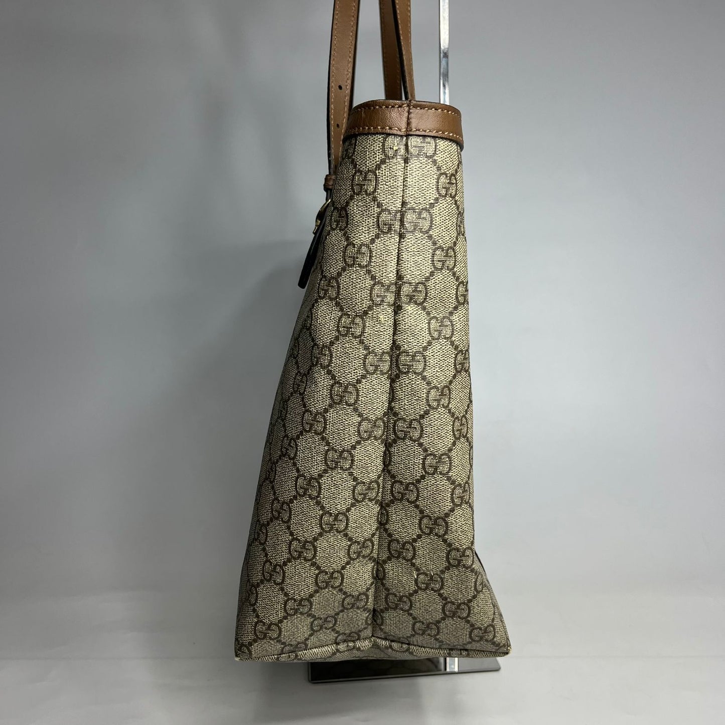 Gucci Supreme Tote Bag Brown Trims