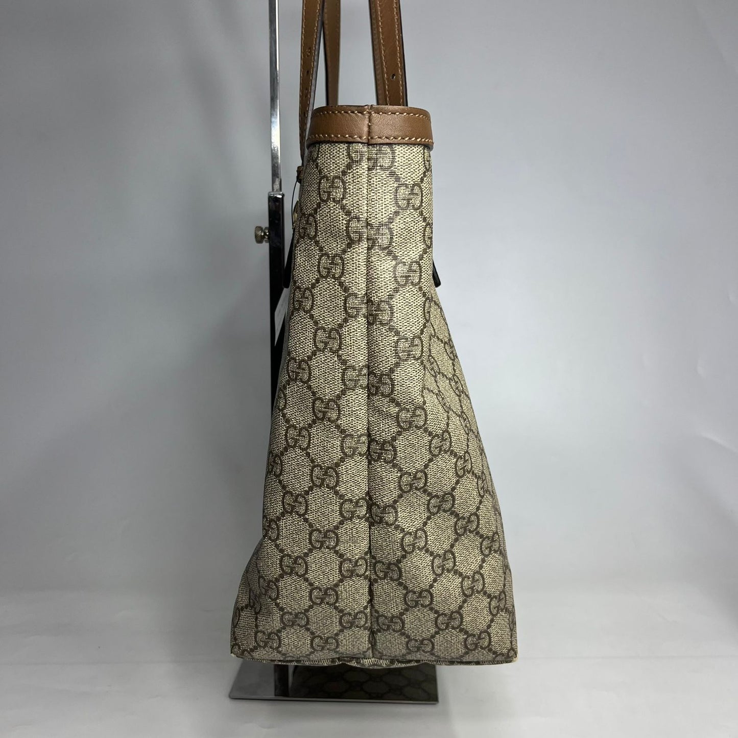 Gucci Supreme Tote Bag Brown Trims