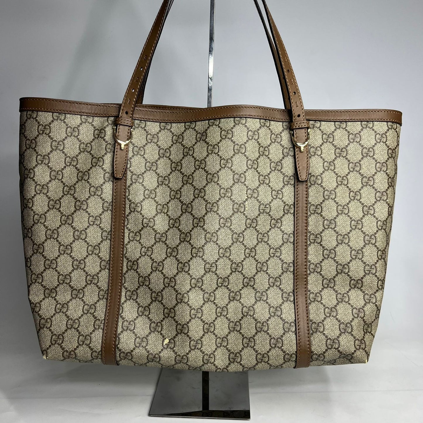Gucci Supreme Tote Bag Brown Trims