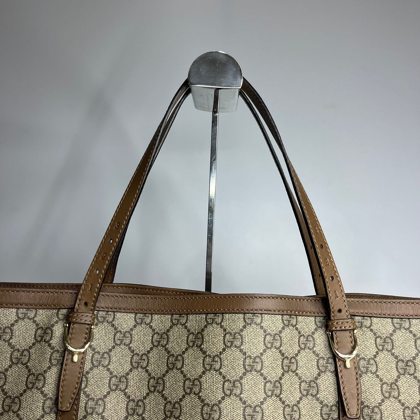 Gucci Supreme Tote Bag Brown Trims