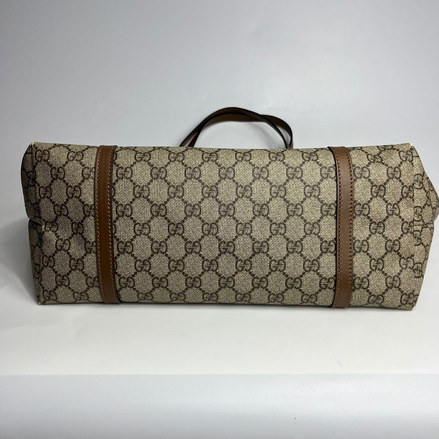 Gucci Supreme Tote Bag Brown Trims