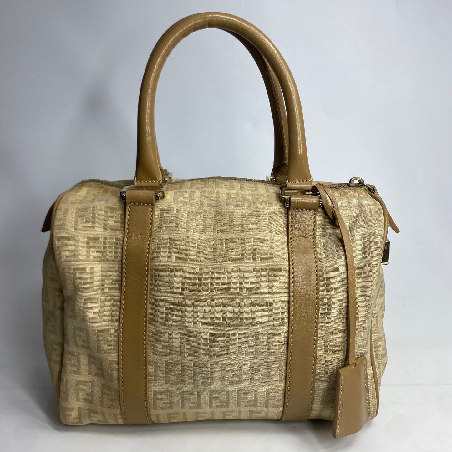 Fendi Zucchiro Canvas Boston Bag