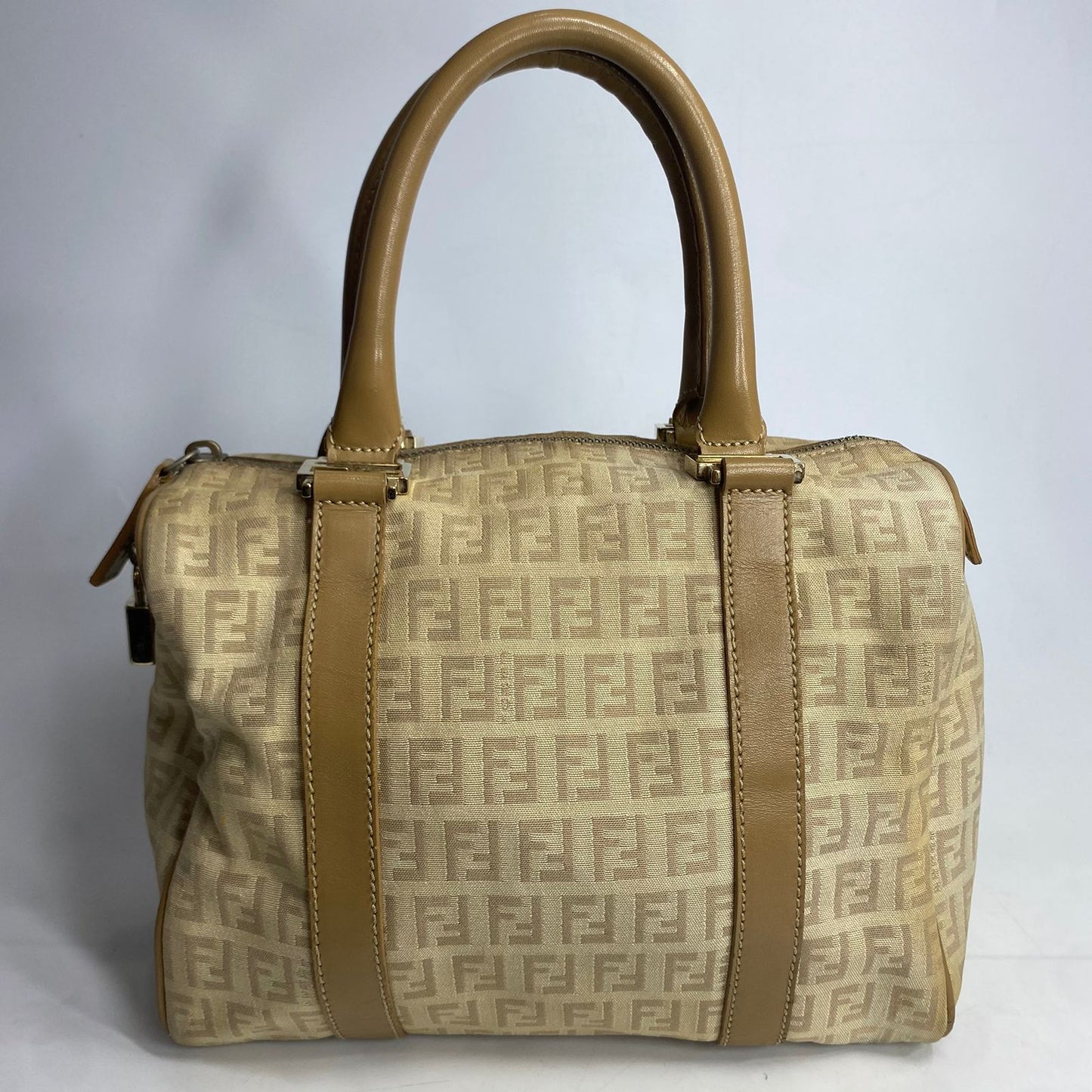 Fendi Zucchiro Canvas Boston Bag