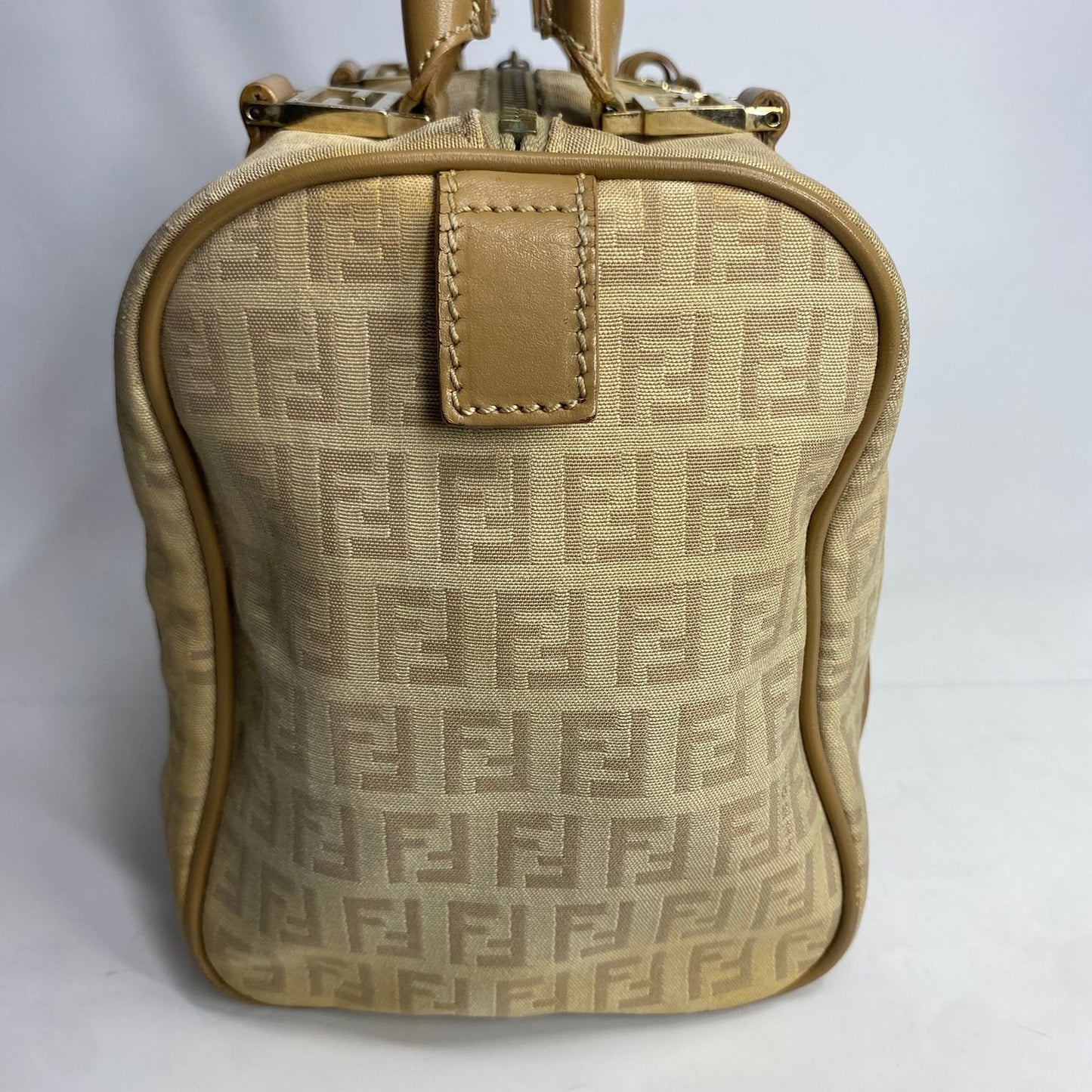 Fendi Zucchiro Canvas Boston Bag