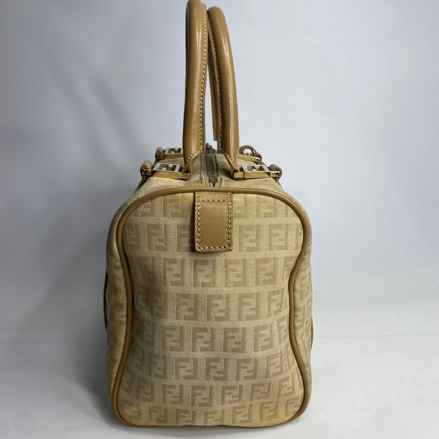 Fendi Zucchiro Canvas Boston Bag