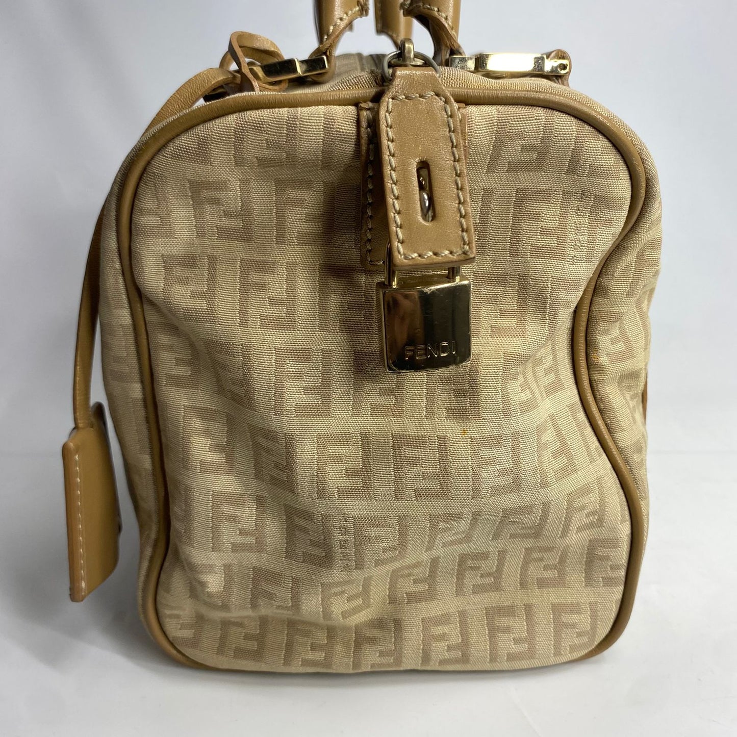 Fendi Zucchiro Canvas Boston Bag