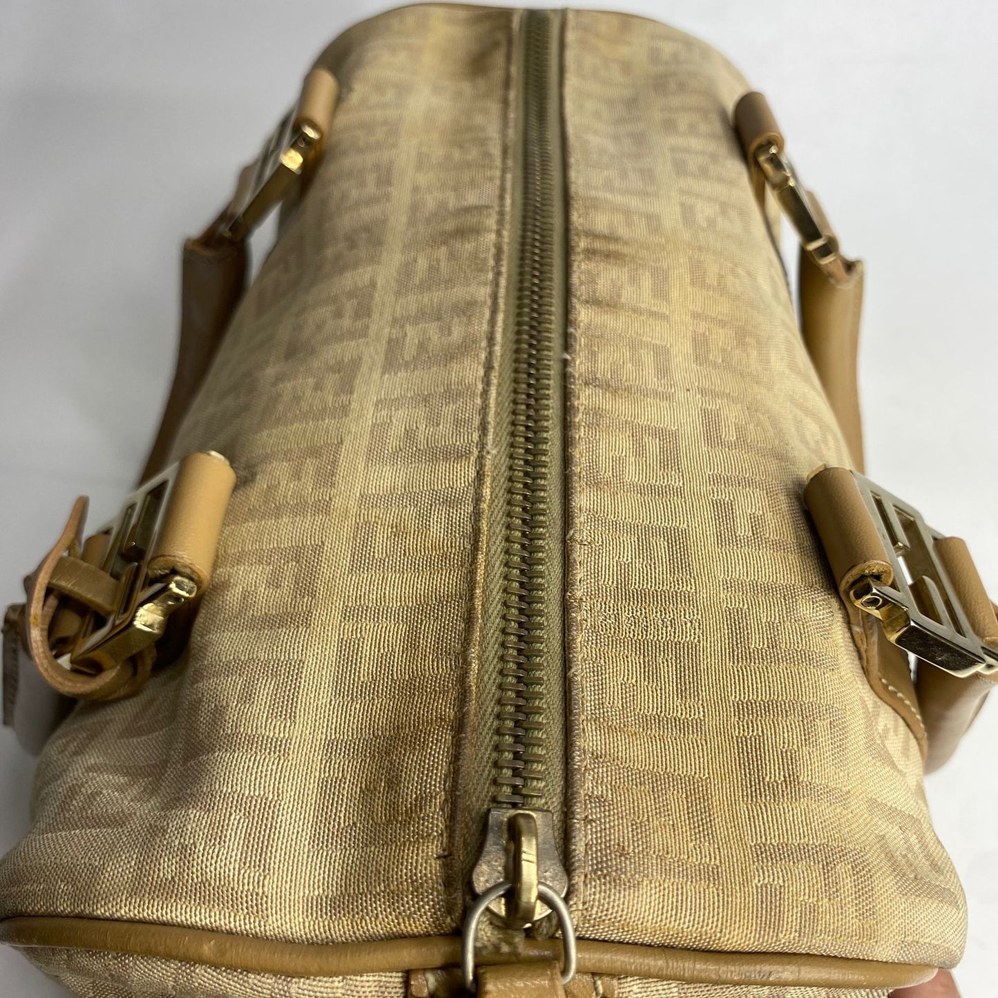 Fendi Zucchiro Canvas Boston Bag