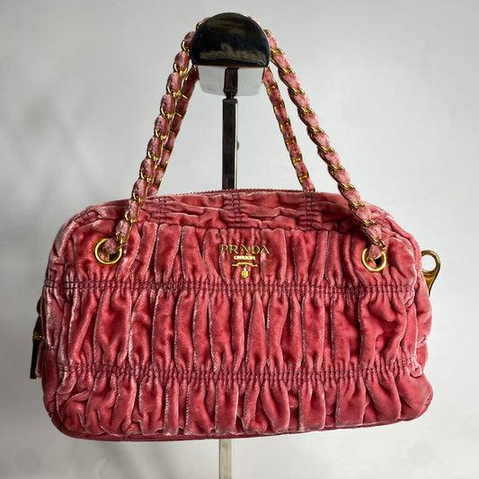 Prada Pink Gathered Shoulder Bag