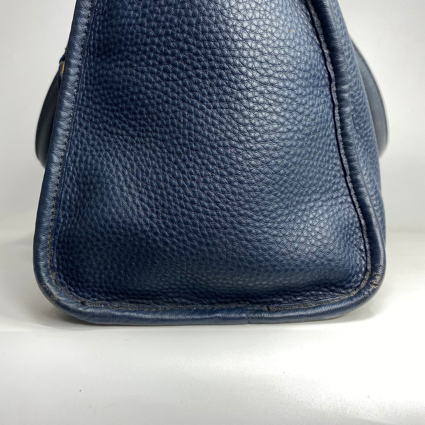 Prada Vitello Daino Satchel Navy Blue (missing strap)