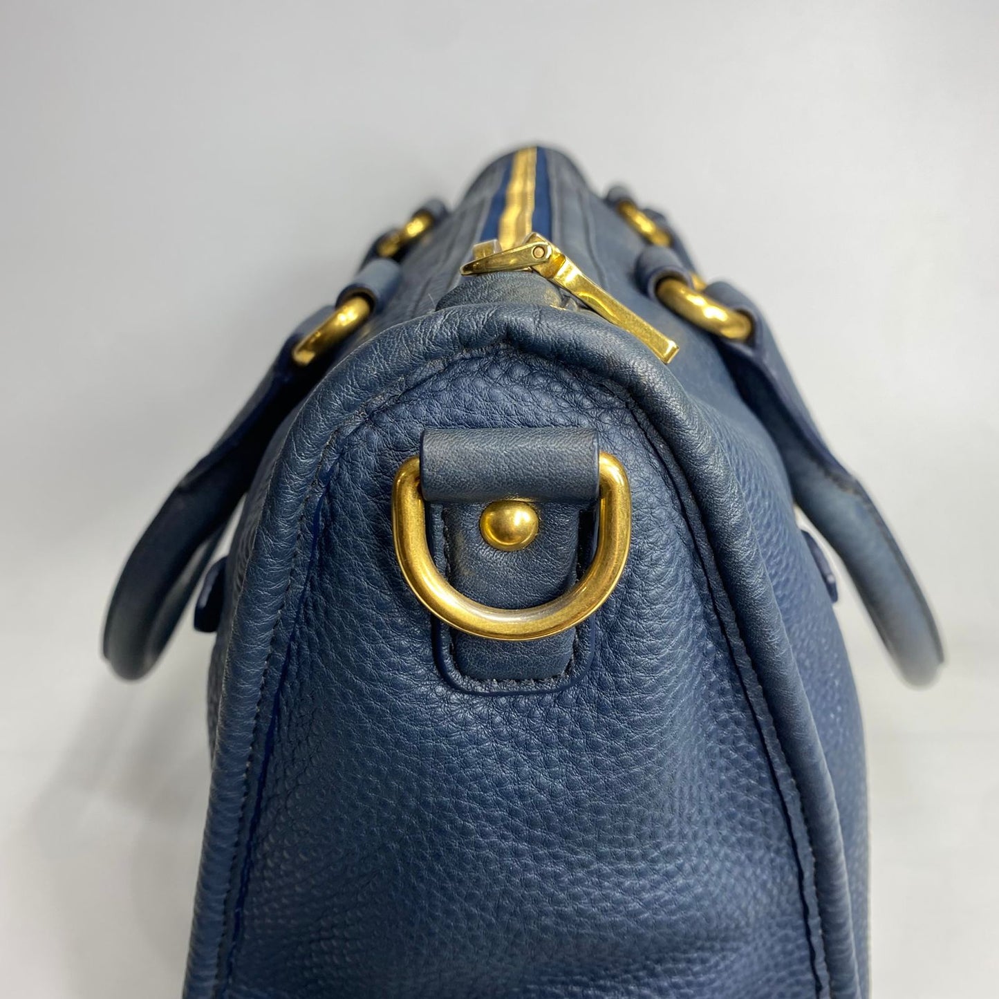 Prada Vitello Daino Satchel Navy Blue (missing strap)