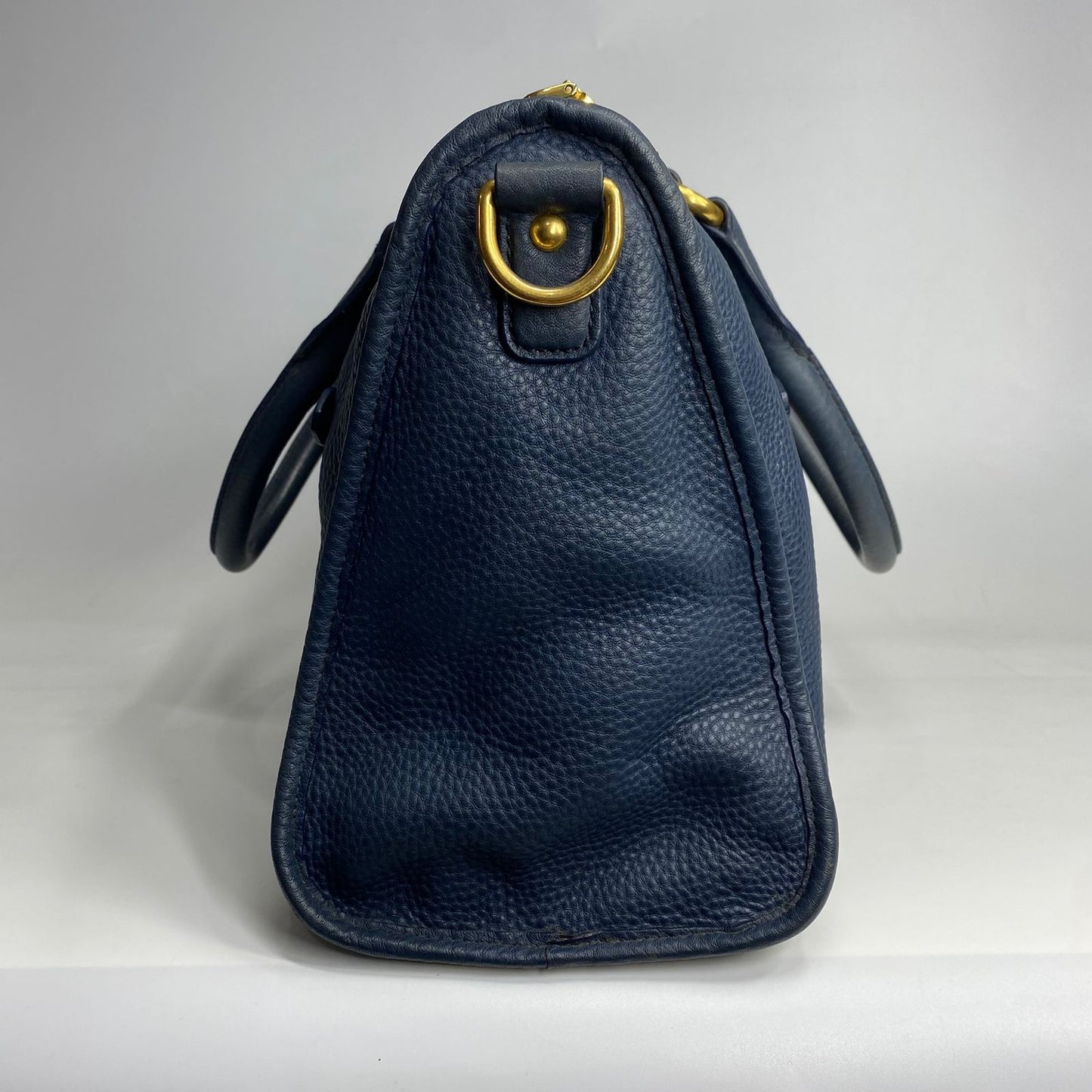Prada Vitello Daino Satchel Navy Blue (missing strap)