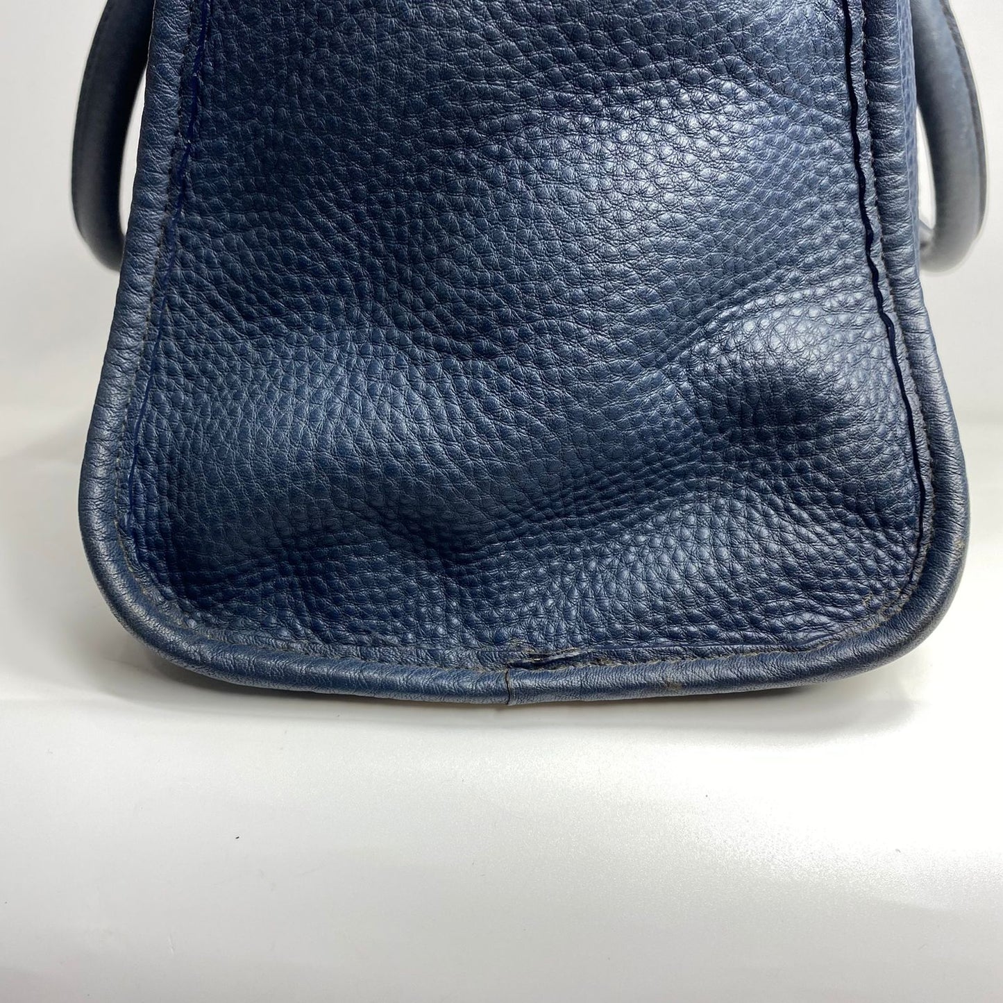 Prada Vitello Daino Satchel Navy Blue (missing strap)