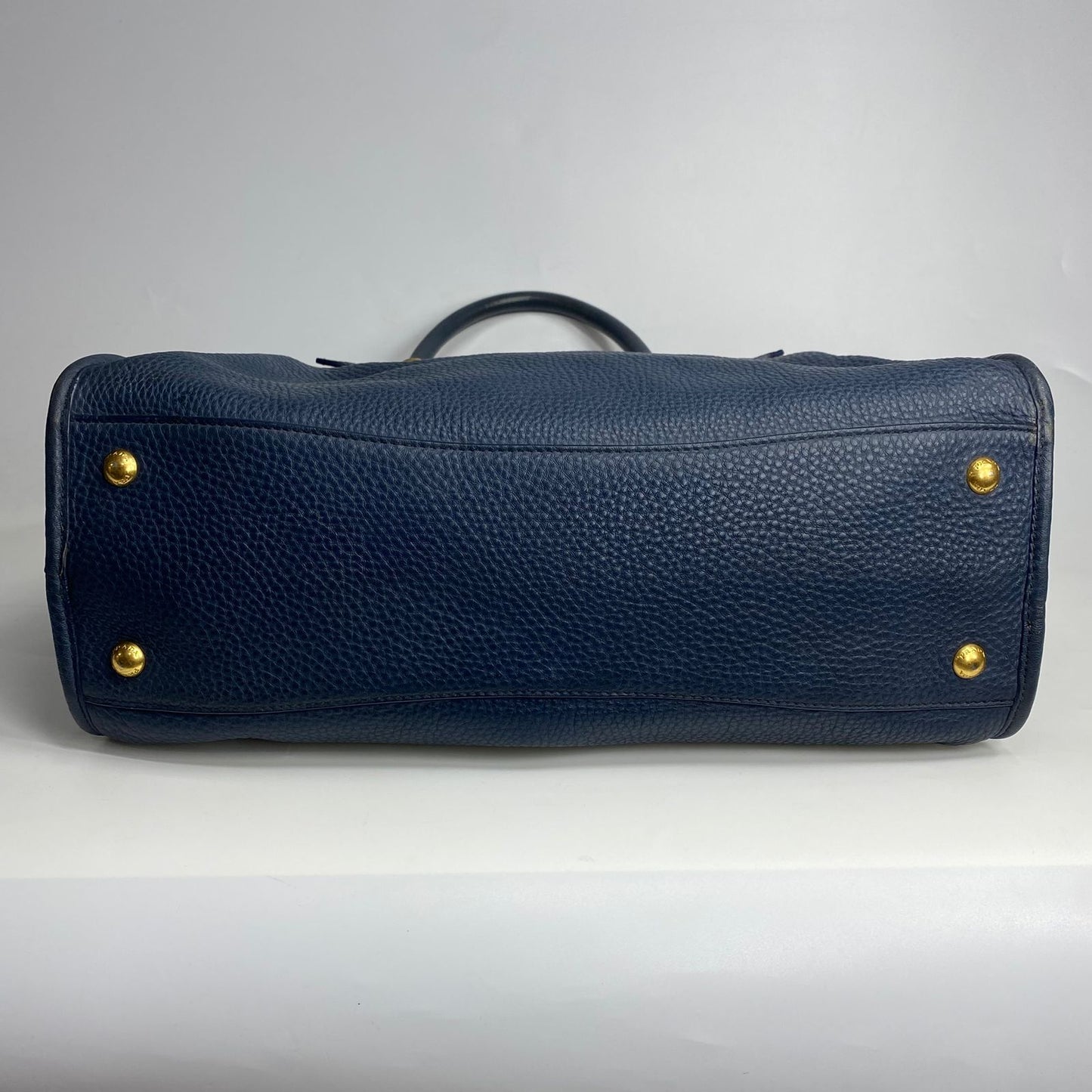 Prada Vitello Daino Satchel Navy Blue (missing strap)