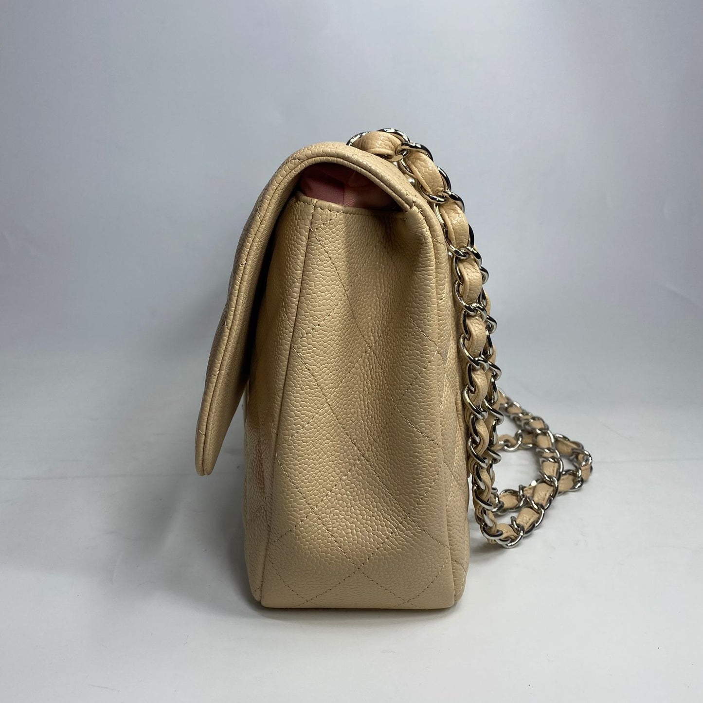 Chanel Classic Flap Jumbo Beige Caviar SHW