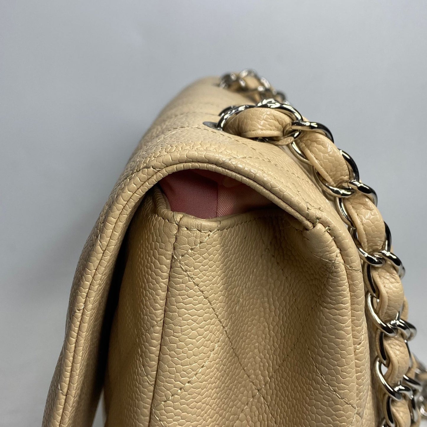 Chanel Classic Flap Jumbo Beige Caviar SHW
