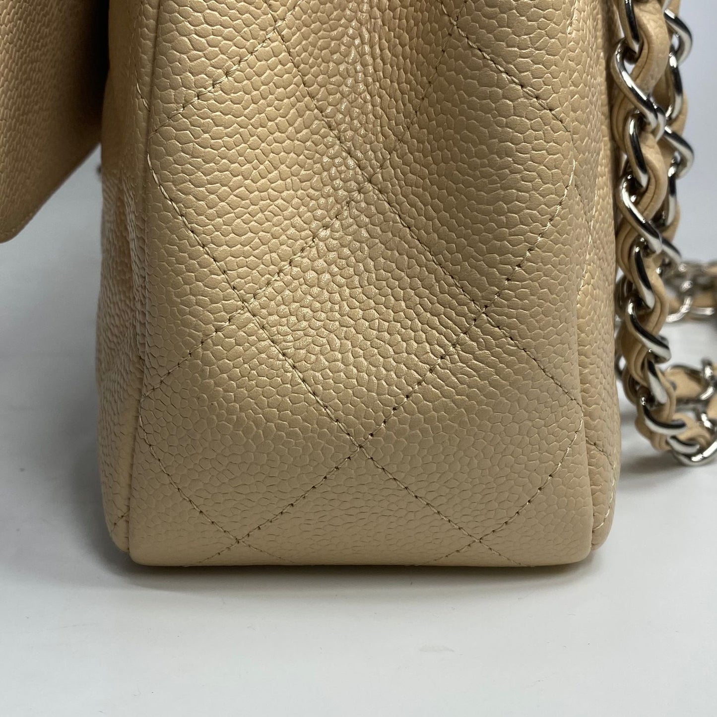 Chanel Classic Flap Jumbo Beige Caviar SHW