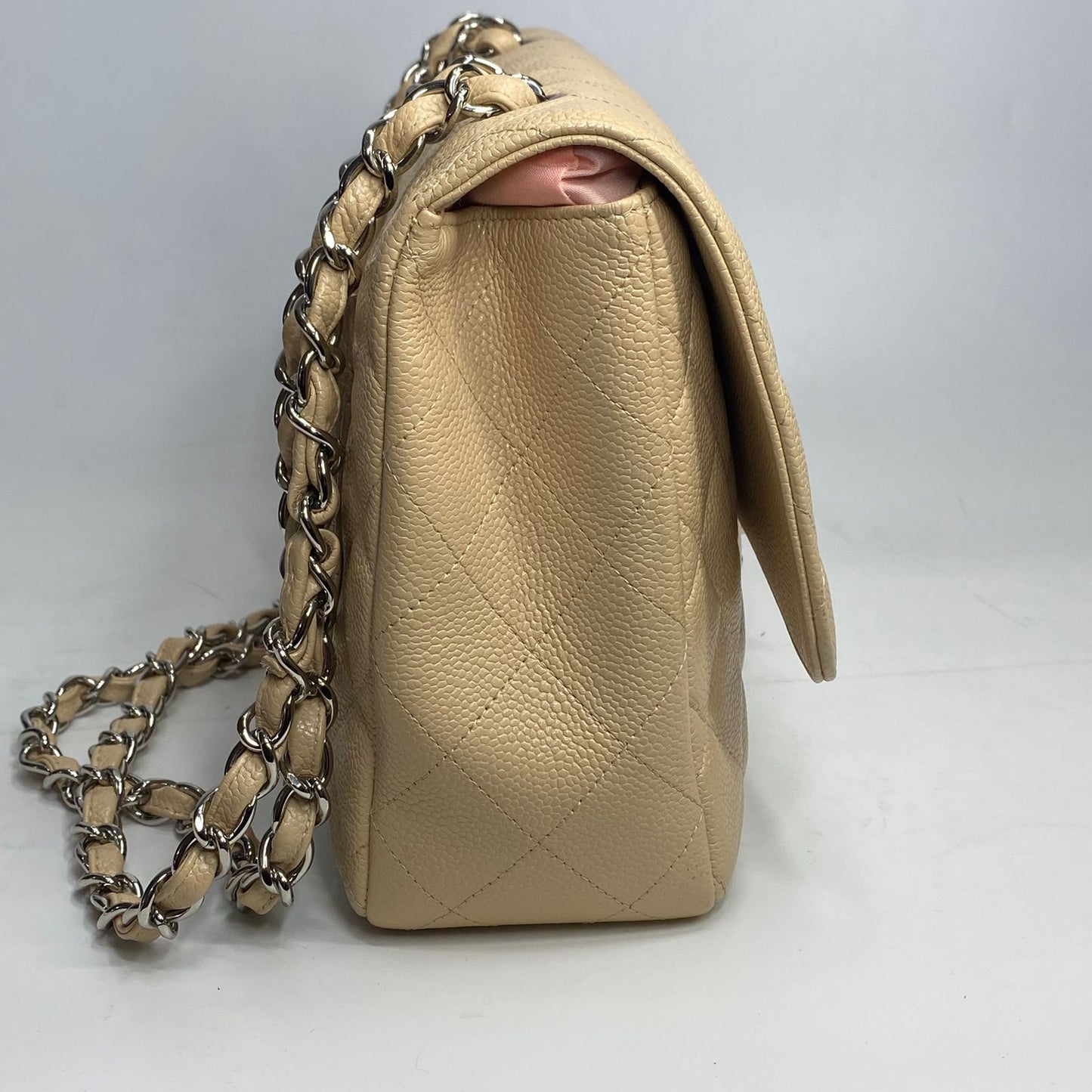 Chanel Classic Flap Jumbo Beige Caviar SHW