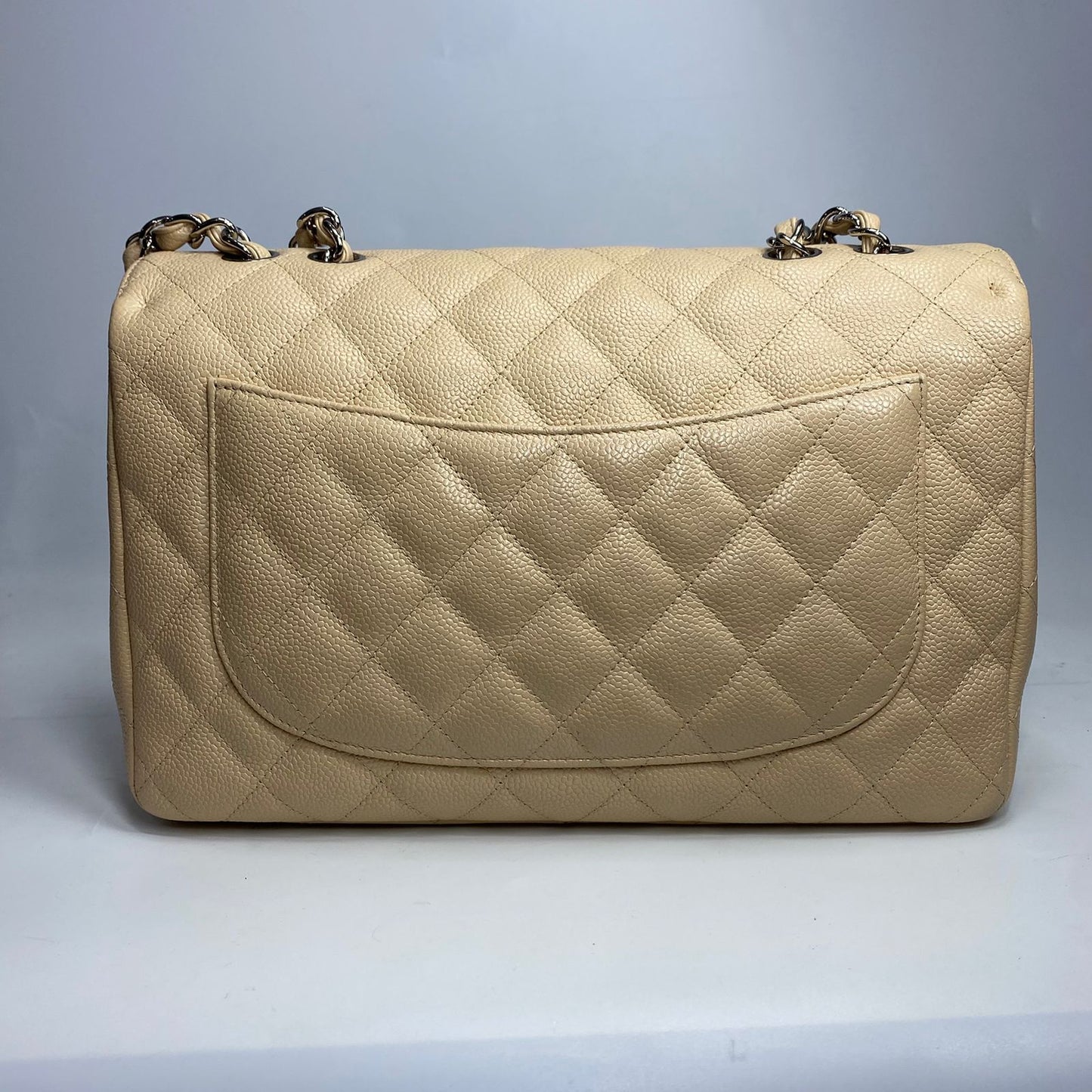 Chanel Classic Flap Jumbo Beige Caviar SHW