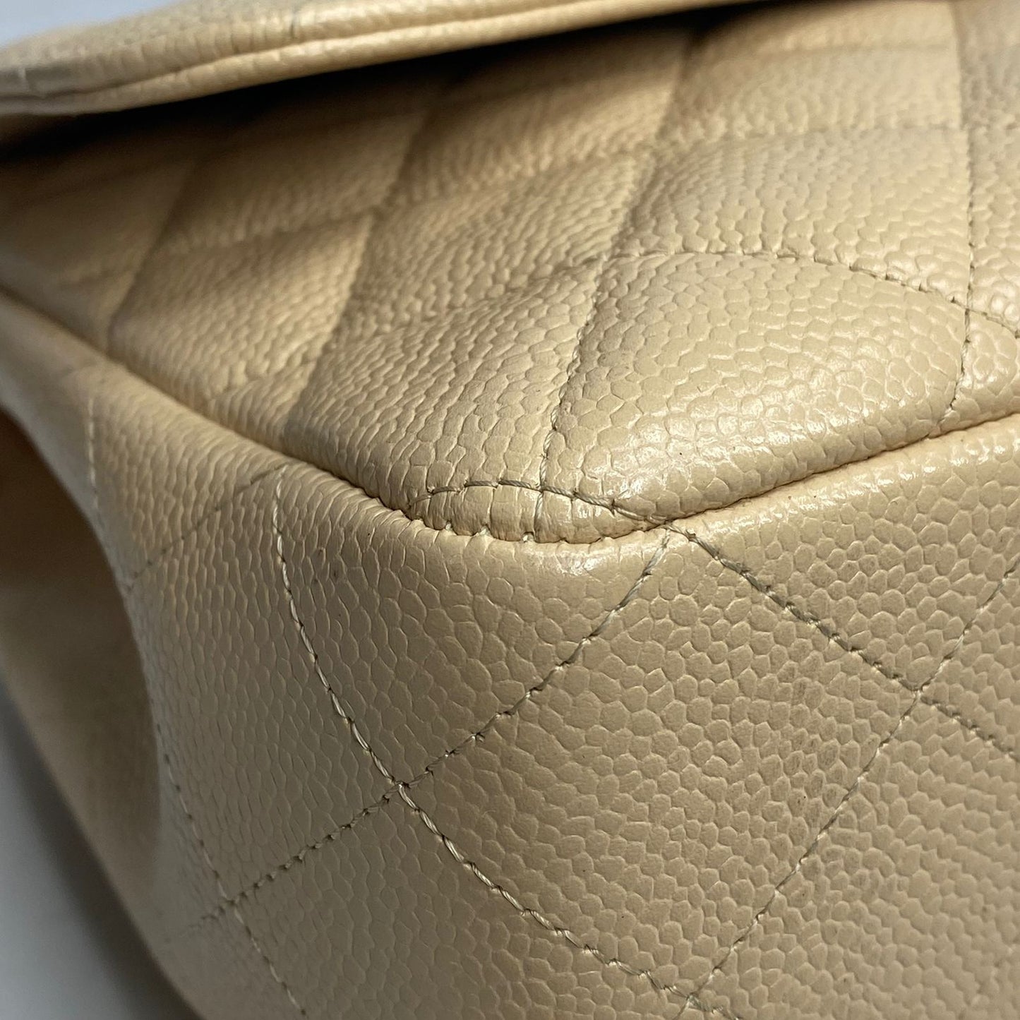Chanel Classic Flap Jumbo Beige Caviar SHW