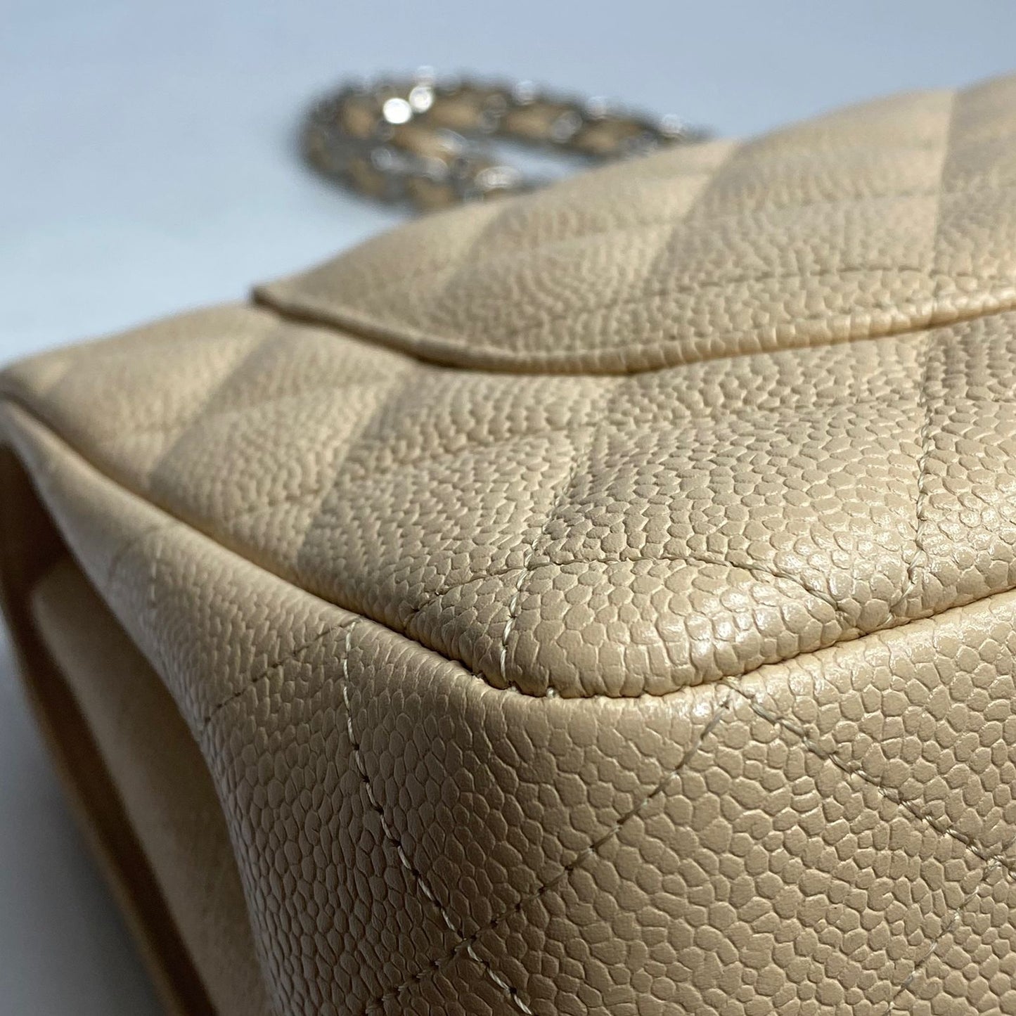 Chanel Classic Flap Jumbo Beige Caviar SHW