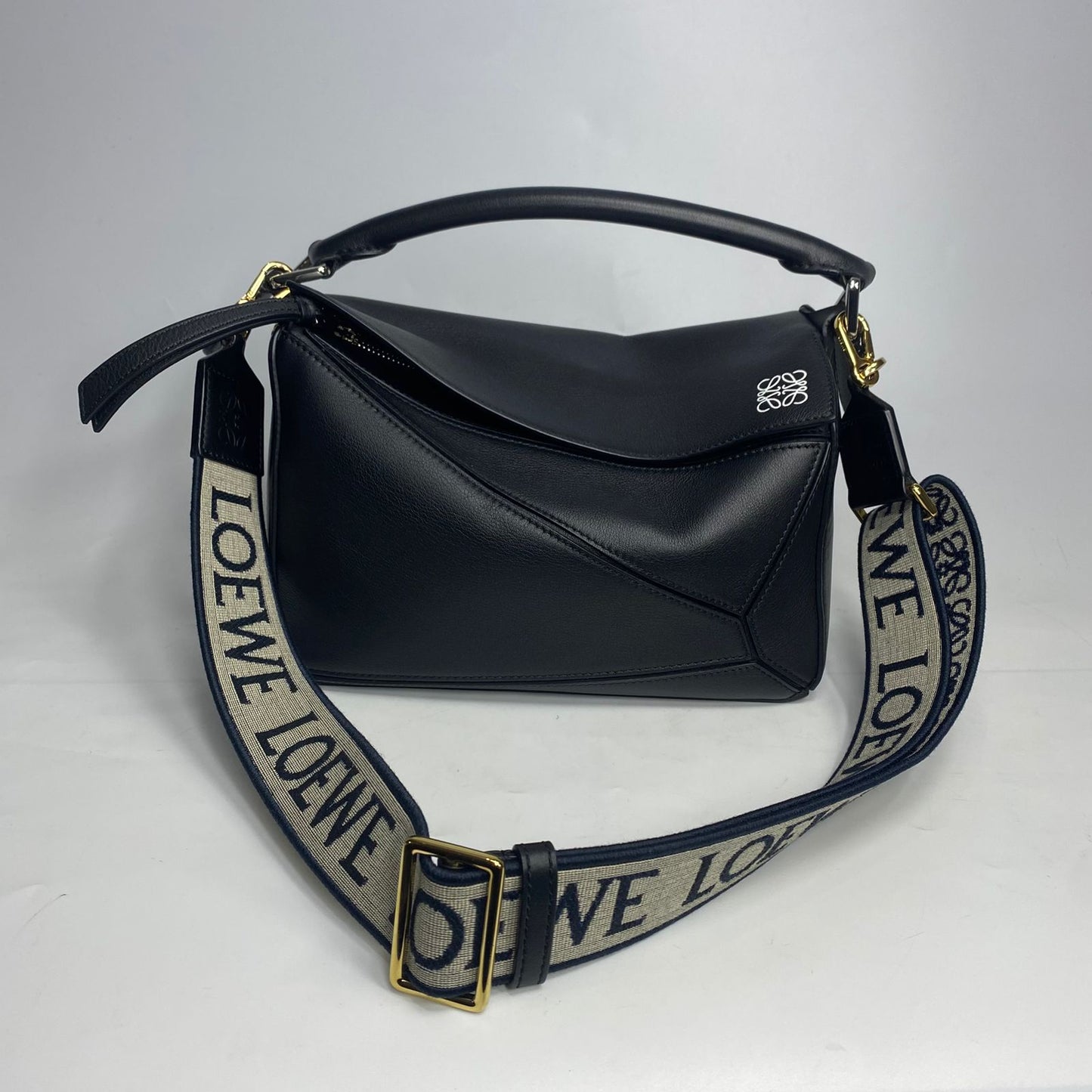 Loewe Puzzle Black Small with Anagram Strap