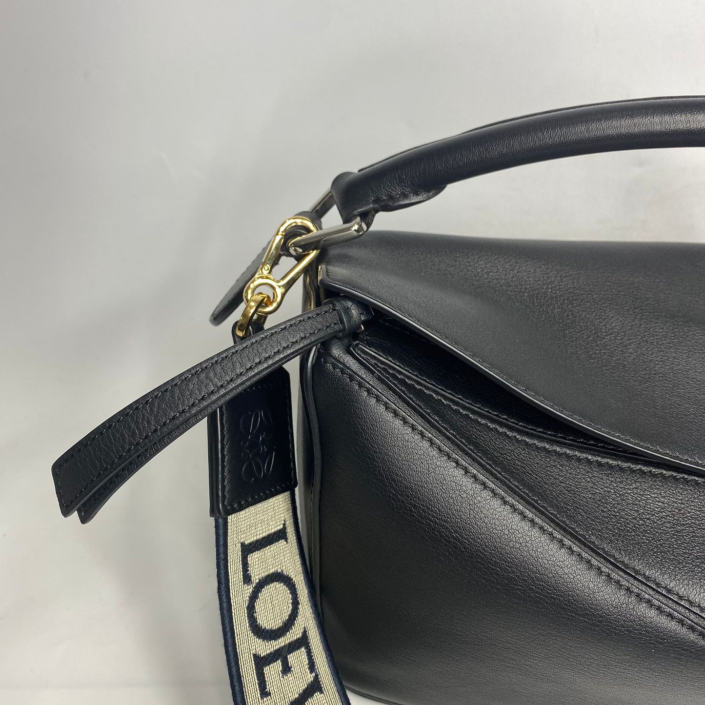 Loewe Puzzle Black Small with Anagram Strap