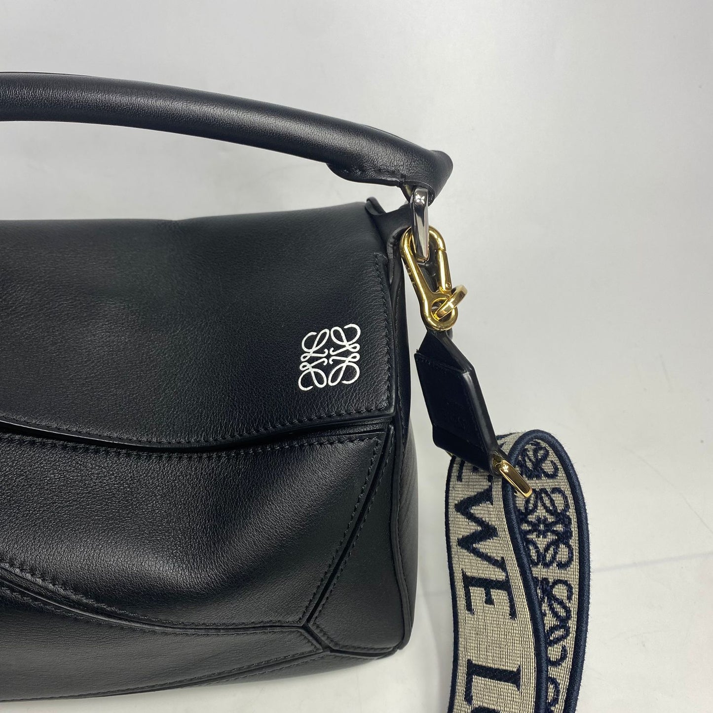 Loewe Puzzle Black Small with Anagram Strap