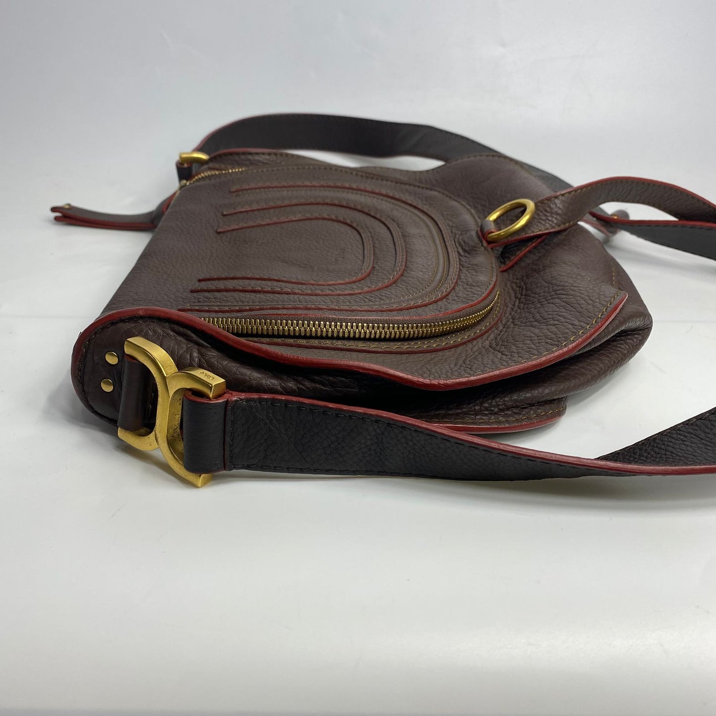 Chloe Marcie Saddle Bag Dark Brown