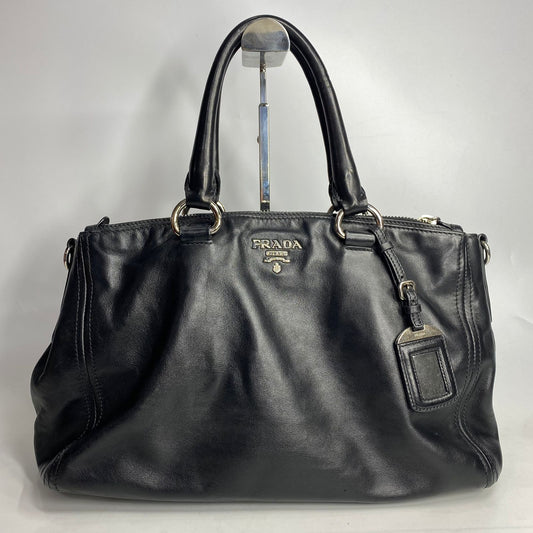 Prada Soft Calf Double Zip Black SHW