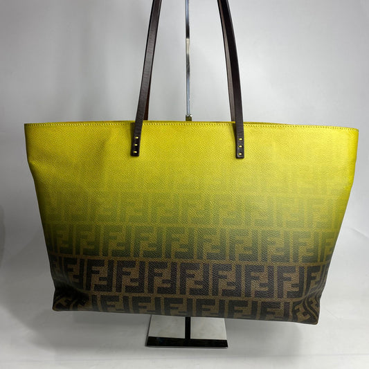 Fendi Zucca Roll Tote Ombre Yellow Brown