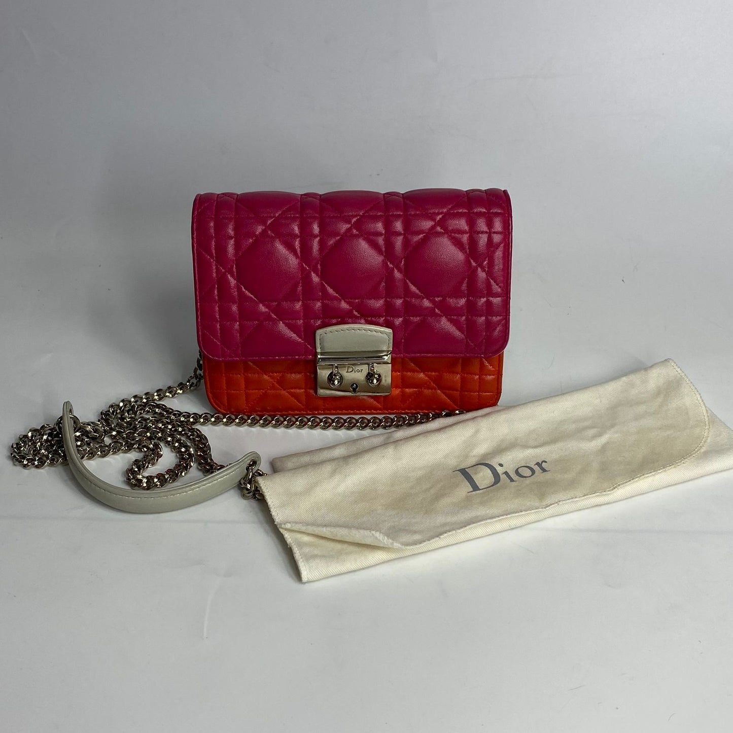 Dior Miss Dior Promenade FlaP Crossbody bag  Pink and Orange