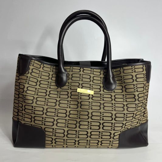 Balenciaga Vintage BB Logo Handbag Brown Canvas