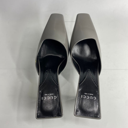 Gucci Mallory Mules in Grey Patent size 38