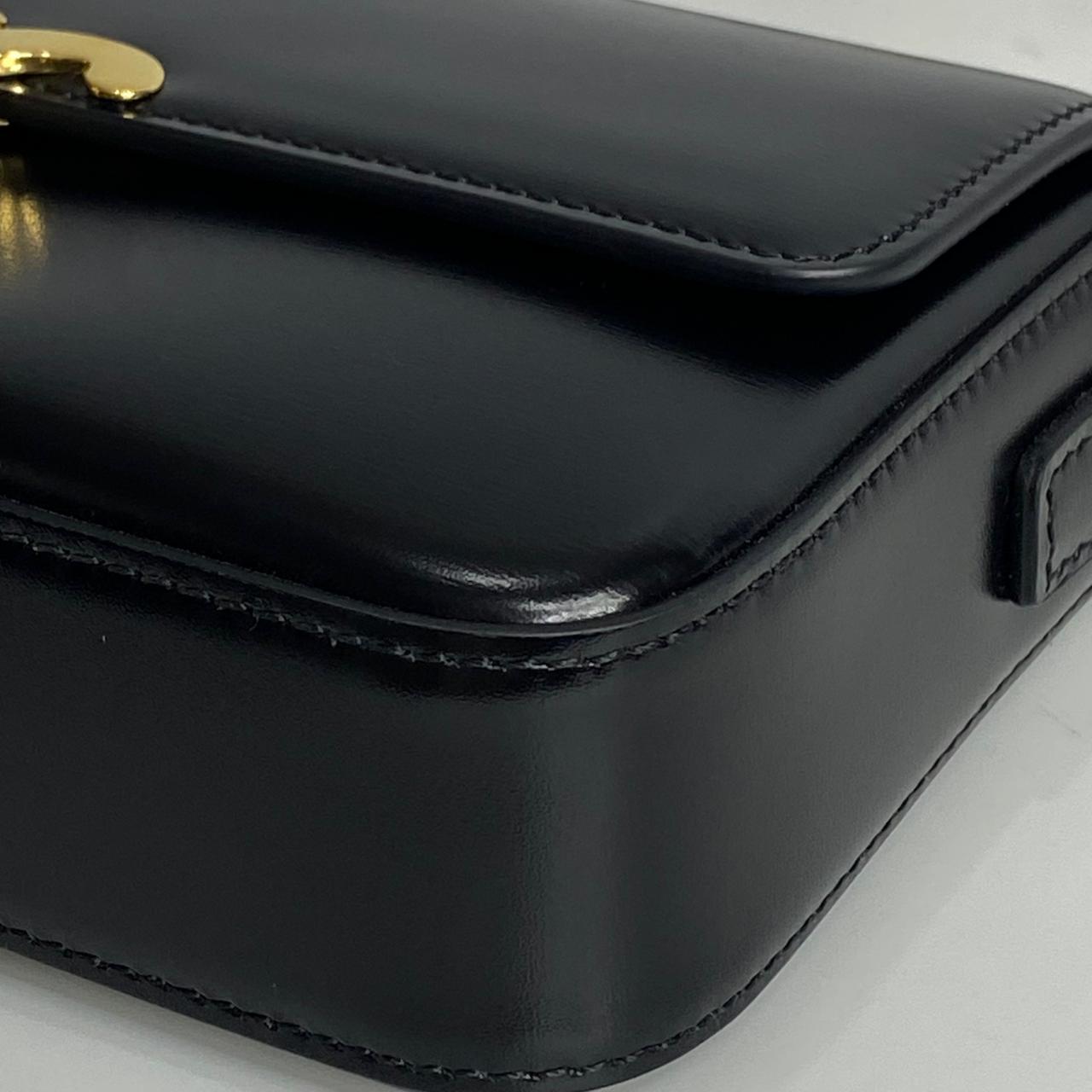 Celine Claude Triomphe Shoulder Bag Black